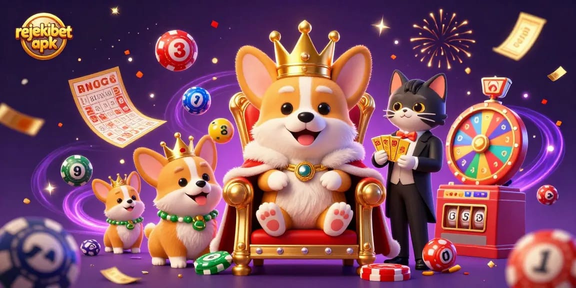 Experience thrilling wins with the rejekibet apk amidst vibrant casino-themed elements.