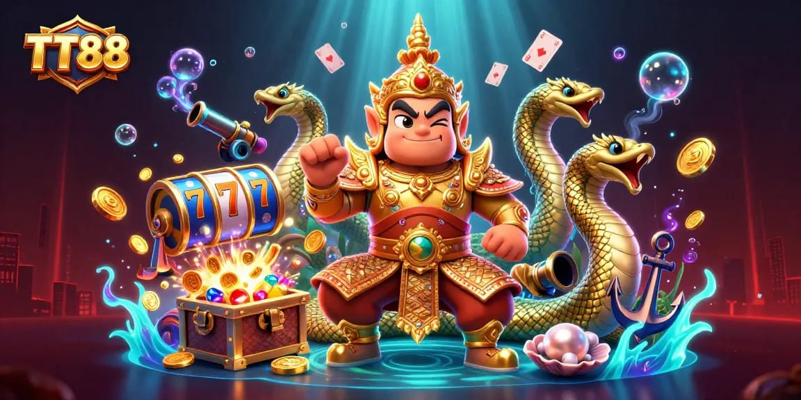 Immerse in the action at TT88 with dynamic slot games featuring vibrant characters and treasures.