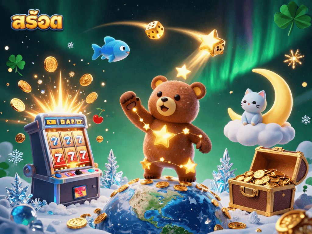 Engage in สล็อต action with vibrant casino-themed characters and dynamic game elements.