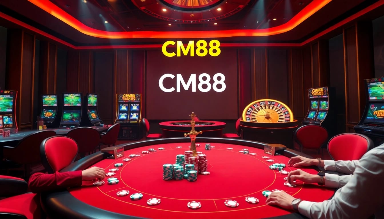 Experience the thrill of high-stakes gambling at https://cm88.info/ with vibrant poker tables and exciting slot machines.