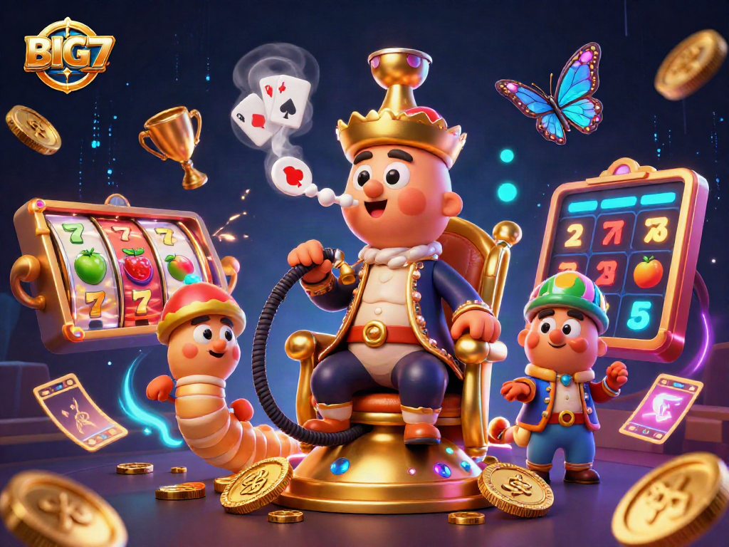 Engage in thrilling BIG777 slot adventures with a vibrant 3D casino scene that captivates players.