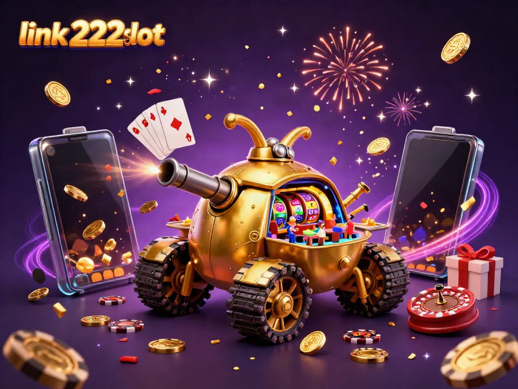 Raih keseruan dengan link 222slot dalam ilustrasi kasino penuh gaya dan keberuntungan.