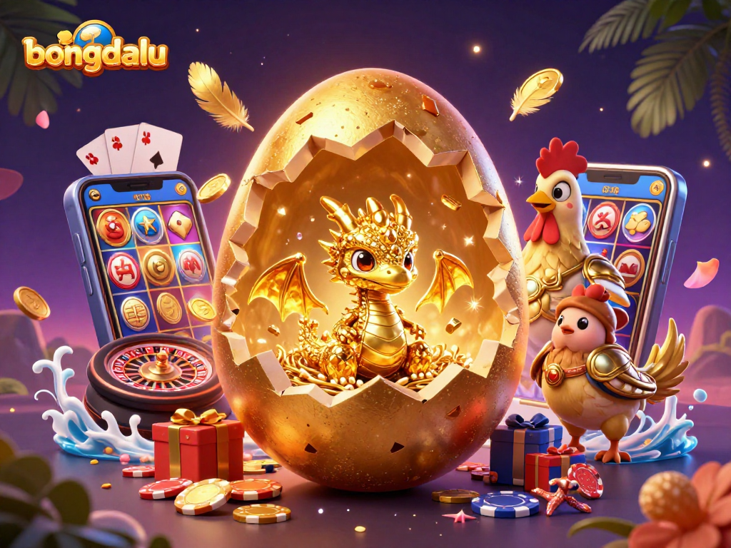Engage with bongdalu's dazzling dragon and gold-themed casino illustration showcasing winning moments.