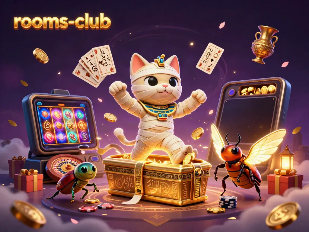 Platform JANDA4D dengan kucing mummy, jackpot slot, dan permainan kasino yang kaya akan detail.