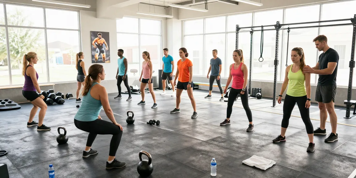 Active group exercising in a modern gym, showcasing Astera Steroid Shop's commitment to fitness.