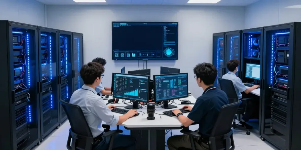 QQMacan gaming infrastructure showcasing advanced server technology and performance analytics.