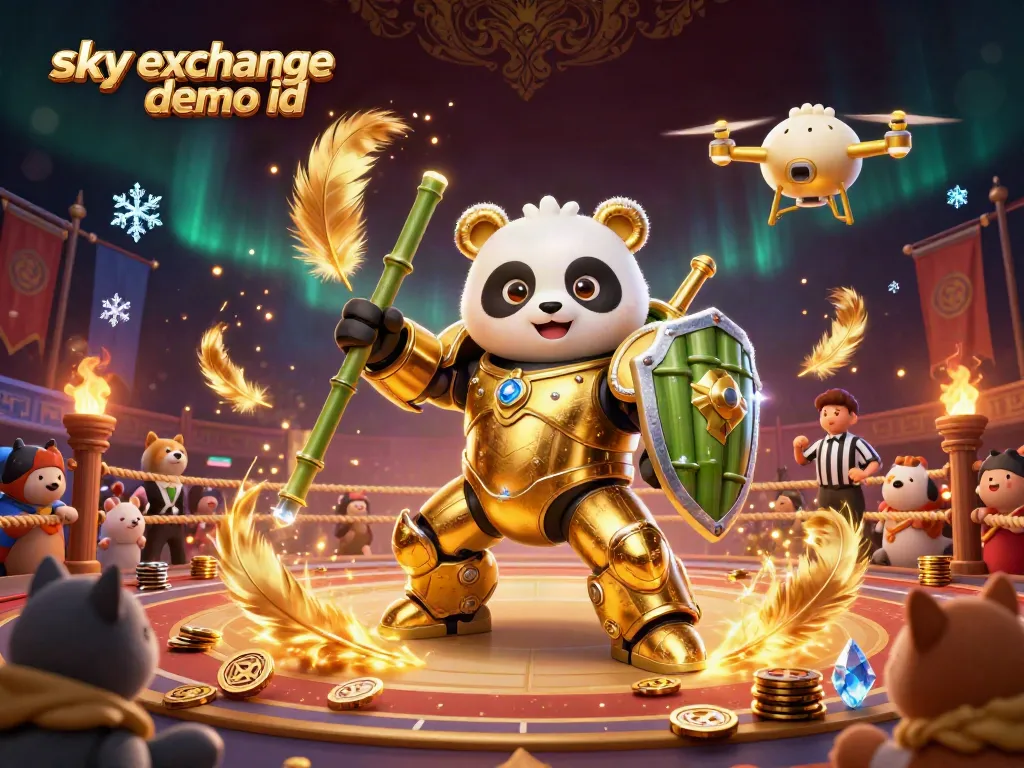 Experience betting thrills with the sky exchange demo id in a vibrant sports arena illustration.