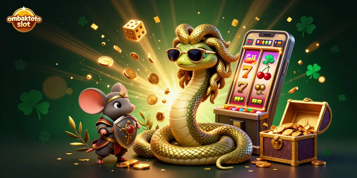 Spin the ombaktoto slot to unlock treasures in a vibrant 3D casino scene.