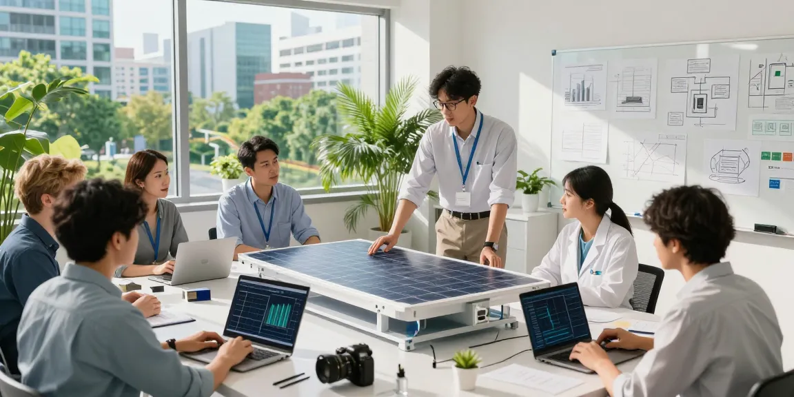 Collaboration at the Green Tech Valley: Technologie-Hotspot showcasing innovative solar technology development.