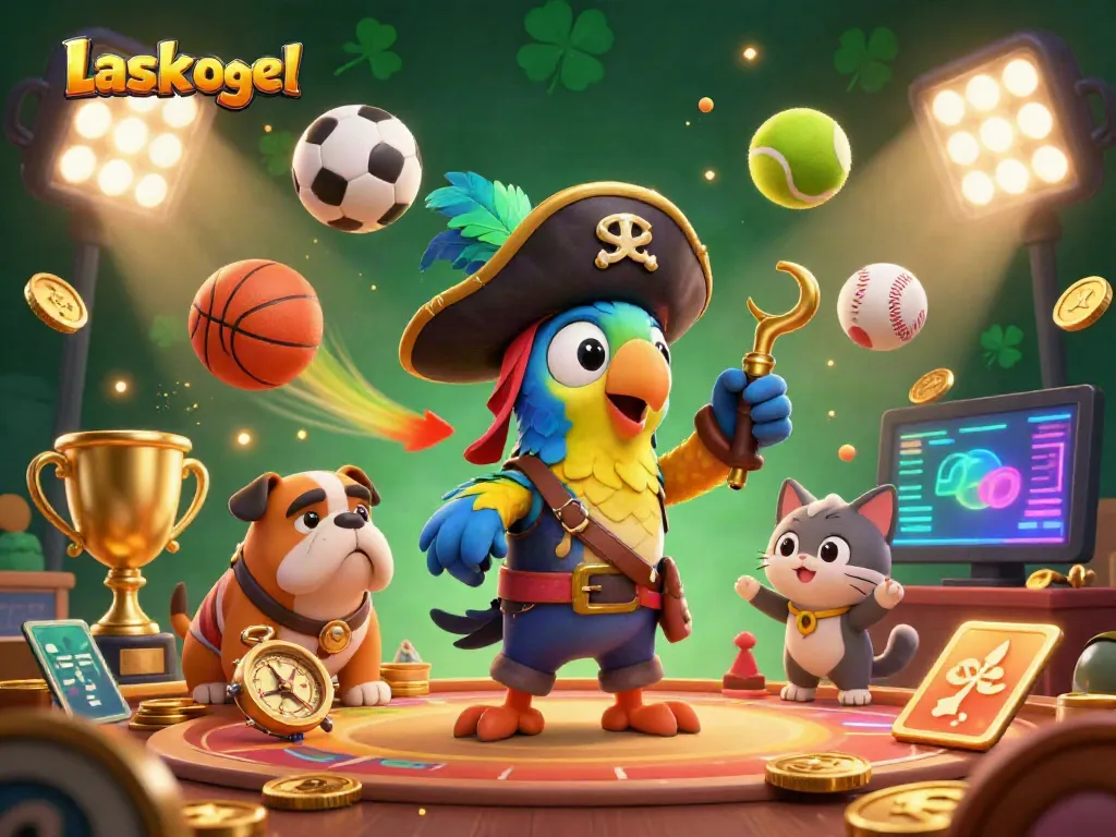 Engage in the thrilling world of laskar togel with a colorful 3D pirate-themed casino scene showcasing action and strategy.