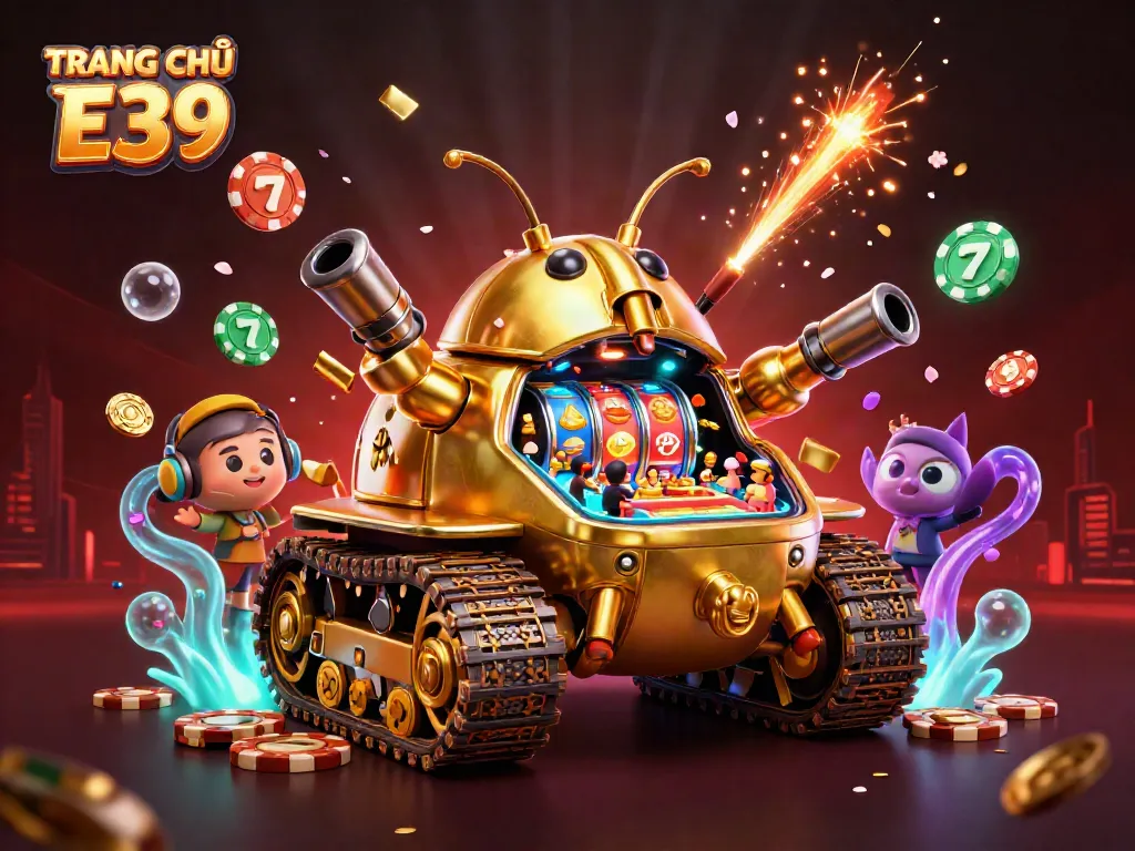Engage with thrilling gameplay on TRANG CHỦ E39 featuring festive slot machines and vibrant casino elements.