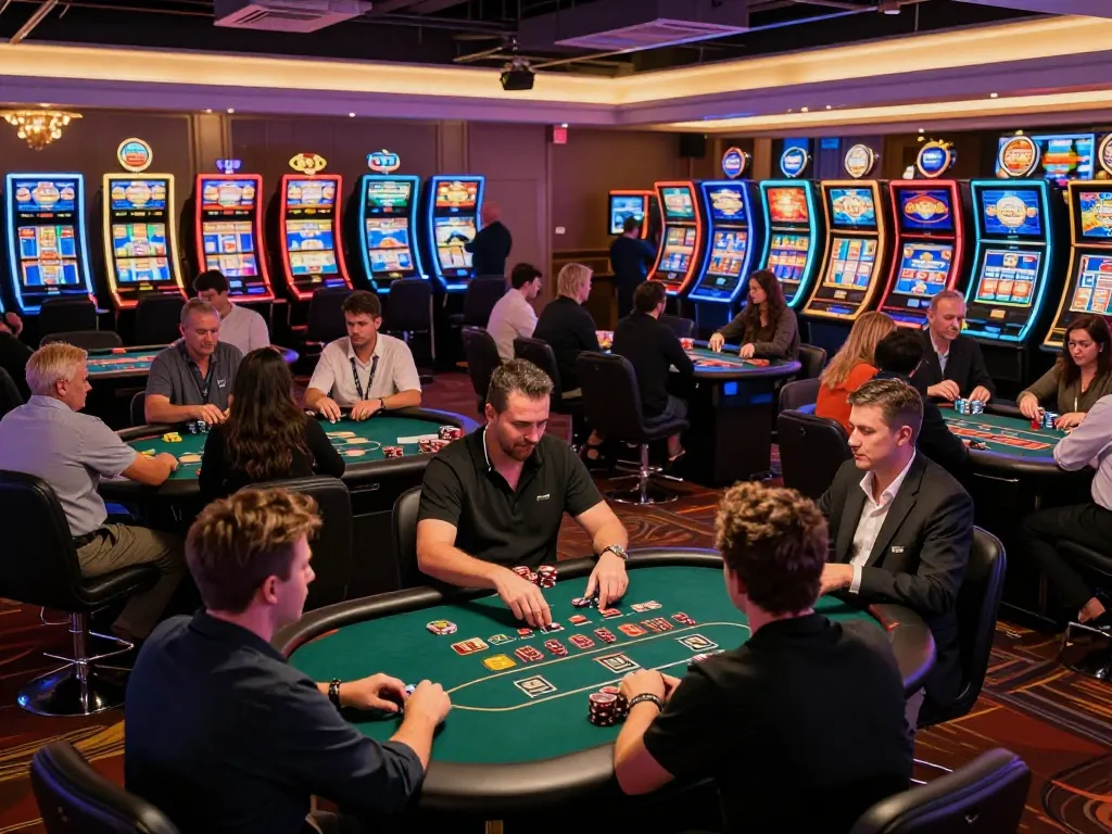 Players strategizing and betting in an exciting 32win casino atmosphere.