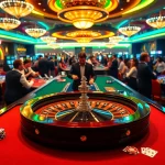 Engaging scene at a Casino roulette table, showcasing lively interaction and luxurious atmosphere.