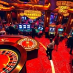 Experience the thrill of engaging games on jun88.com with players enjoying roulette, poker, and slots in a glamorous casino atmosphere.