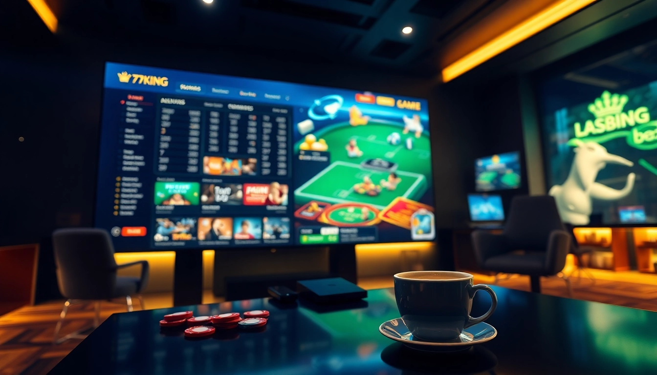 79king gaminginterface die inzetmogelijkheden toont in een moderne setting