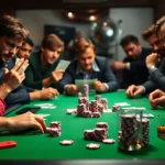 Engaging poker game setup with diverse players focused on the action.