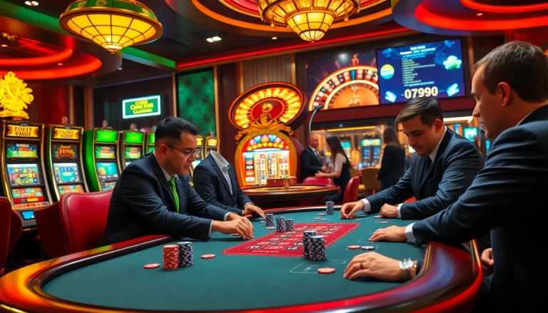 Engaged players at a lively poker table showcasing the thrill of gambling at https://cpc188.org.