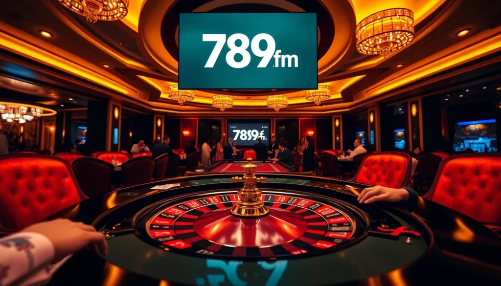 Exciting gameplay at 789f com casino featuring roulette, poker chips, and betting slips.