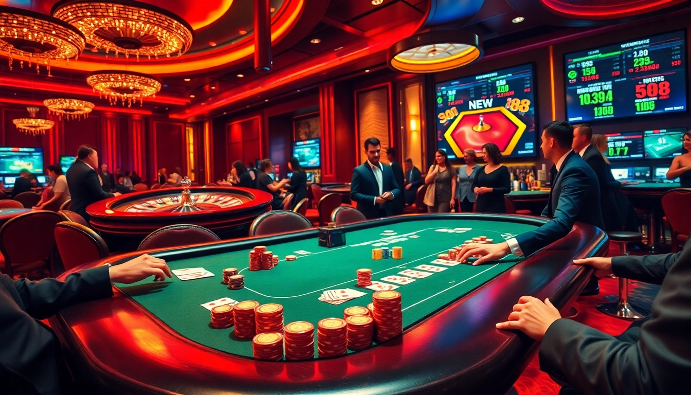Exciting poker gameplay at new 88 casino with vibrant chips and cards.