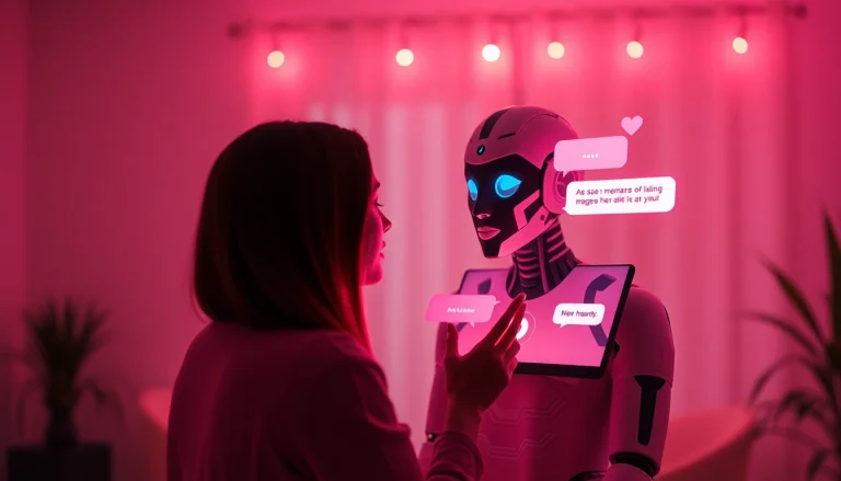 Engaging sex ai chat interaction between a user and a lifelike AI chatbot in a cozy digital environment.