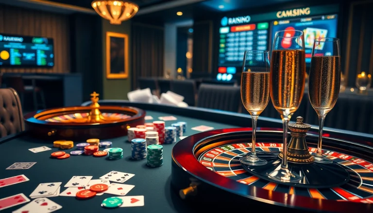 Experience the thrill of Nhà Cái RR88 with a vibrant casino scene depicting a luxury gaming table.