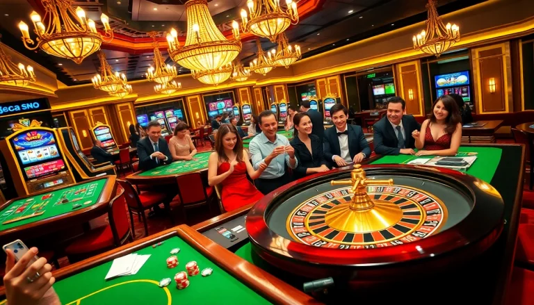 Players enjoying an exciting mm88 gaming experience at a luxurious casino table.