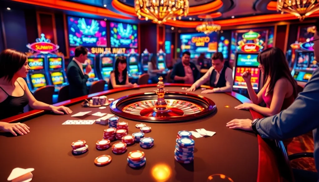 Experience the thrill of winning at Sunwin with vibrant casino games and exciting betting action.