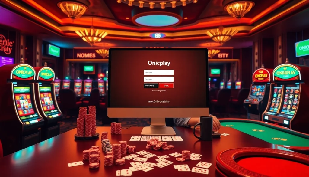 Engage in thrilling gameplay with Onicplay login on an elegant online casino setup.