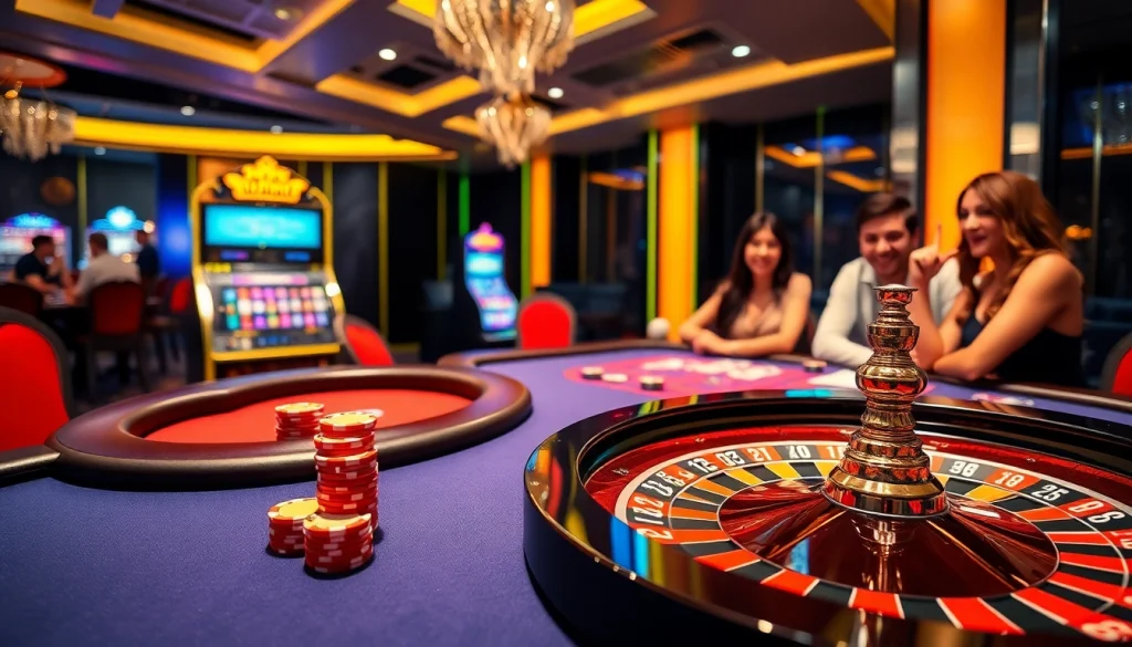 Engage with Clubmastersgg.com for an exciting casino scene filled with poker chips and roulette wheels.