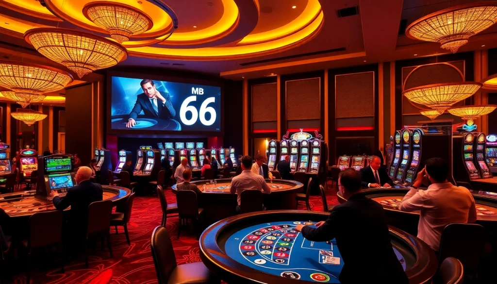 Experience dynamic gaming at MB 66 with live dealer tables and vibrant casino environment.