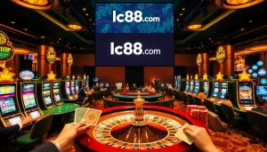 Experience the thrill of winning at lc88.com with a vibrant casino scene filled with exciting games.