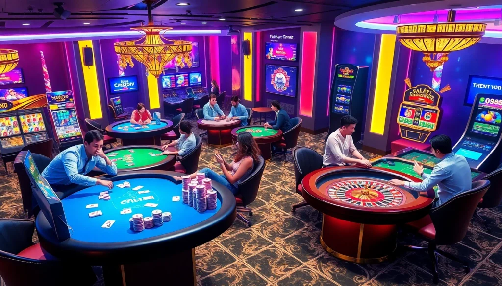 Engaging players at a luxury online casino interface featured on https://xx88.today/, playing poker and roulette.