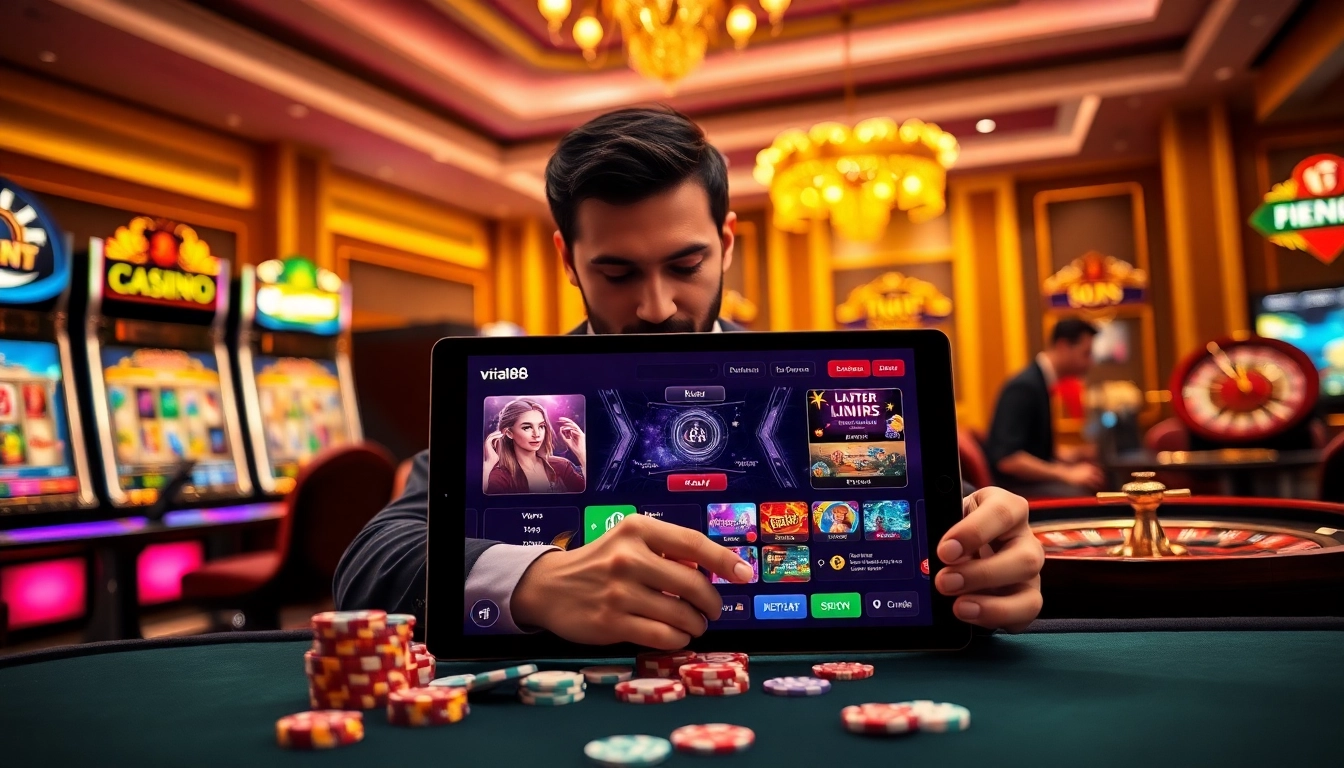 Experience the thrill of gambling with viral88's online casino, featuring vibrant games and elegant ambiance.