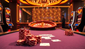 Exciting poker action at 79king casino with vibrant chips and cards.