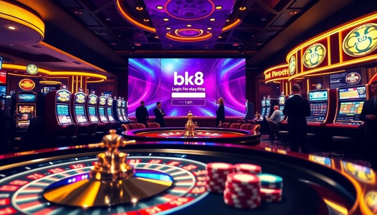 Enjoy seamless bk8 login access in this vibrant casino scene filled with excitement.
