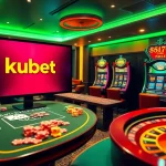 Players enjoying games at the Website kubet online casino, featuring vibrant tables and exciting slot machines.