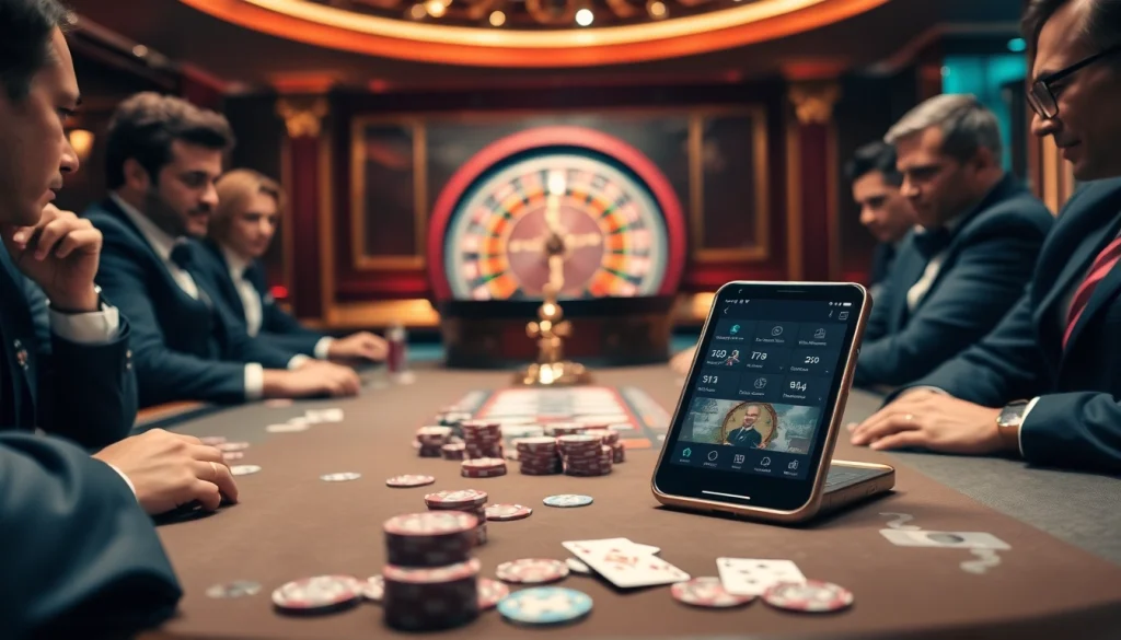 Người chơi tham gia sử dụng ứng dụng Bet VIP cho poker cược cao, thể hiện sự hứng khởi tại casino.