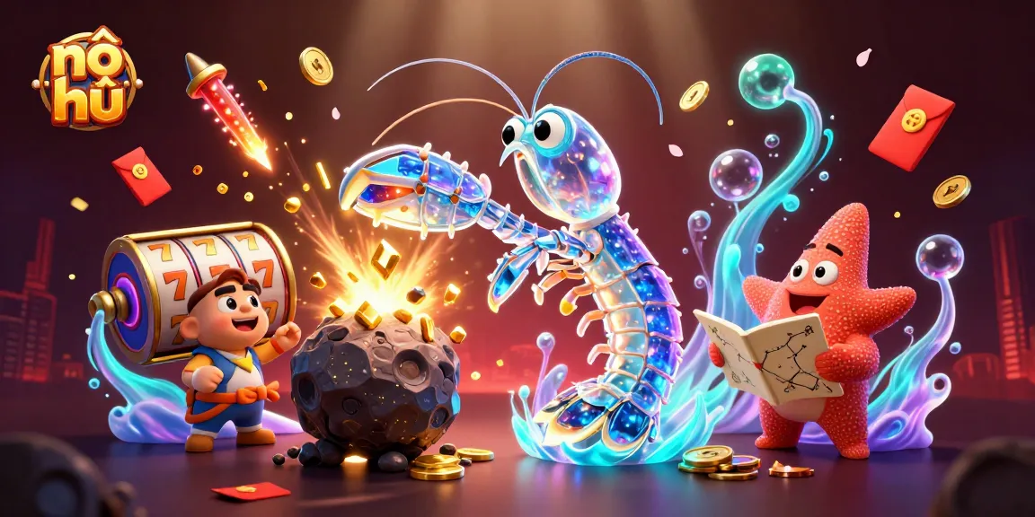 Experience nổ hũ excitement as galactic samurai amidst gold and vibrant casino elements.