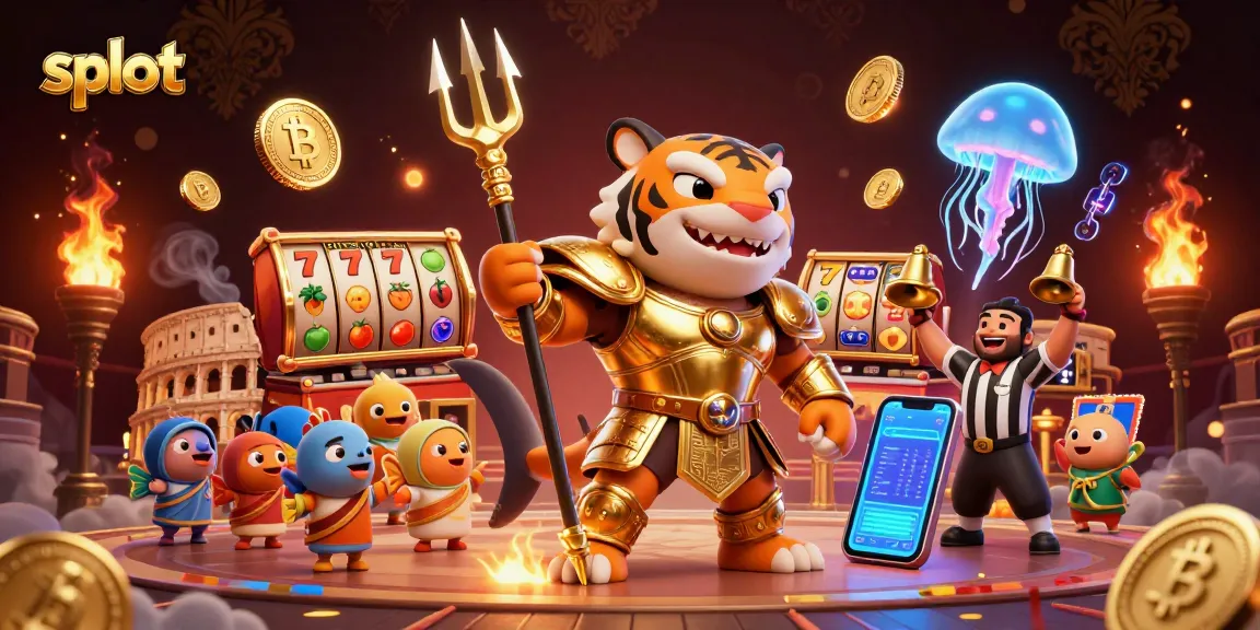 Engage in thrilling slot adventures with our vibrant tiger shark character in an underwater colosseum.